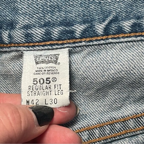Vtg 90s LEVI LEVI’S 505 Men’s 42x30  Denim Jeans Medium Wash Classic Casual READ - Picture 7 of 13